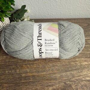Loops & Threads Brushed Rainbow Yarn Neutral Grey 364 Yards Medium 4 Polyester